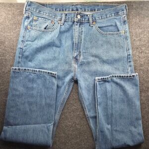 Levis 505 Jeans Mens 38x32 Blue Denim Regular Fit Straight Leg Americana Classic